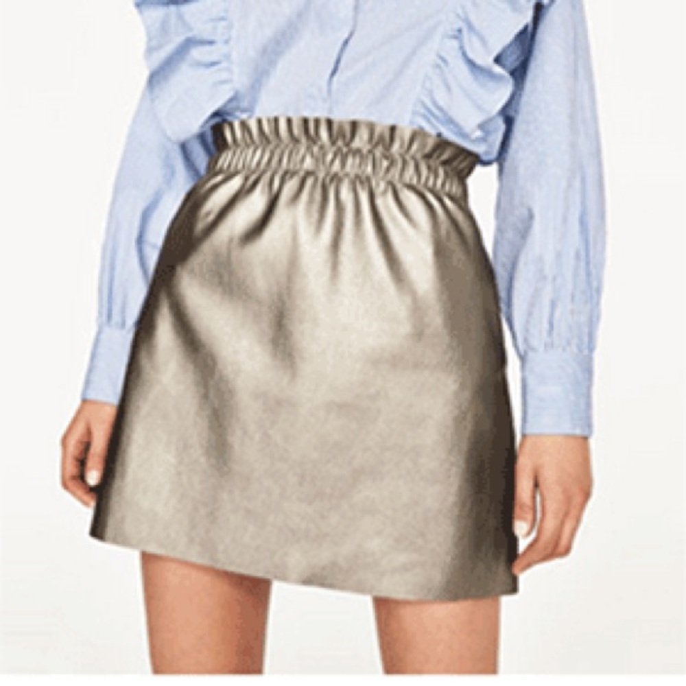 Zara NWT Metallic Skirt